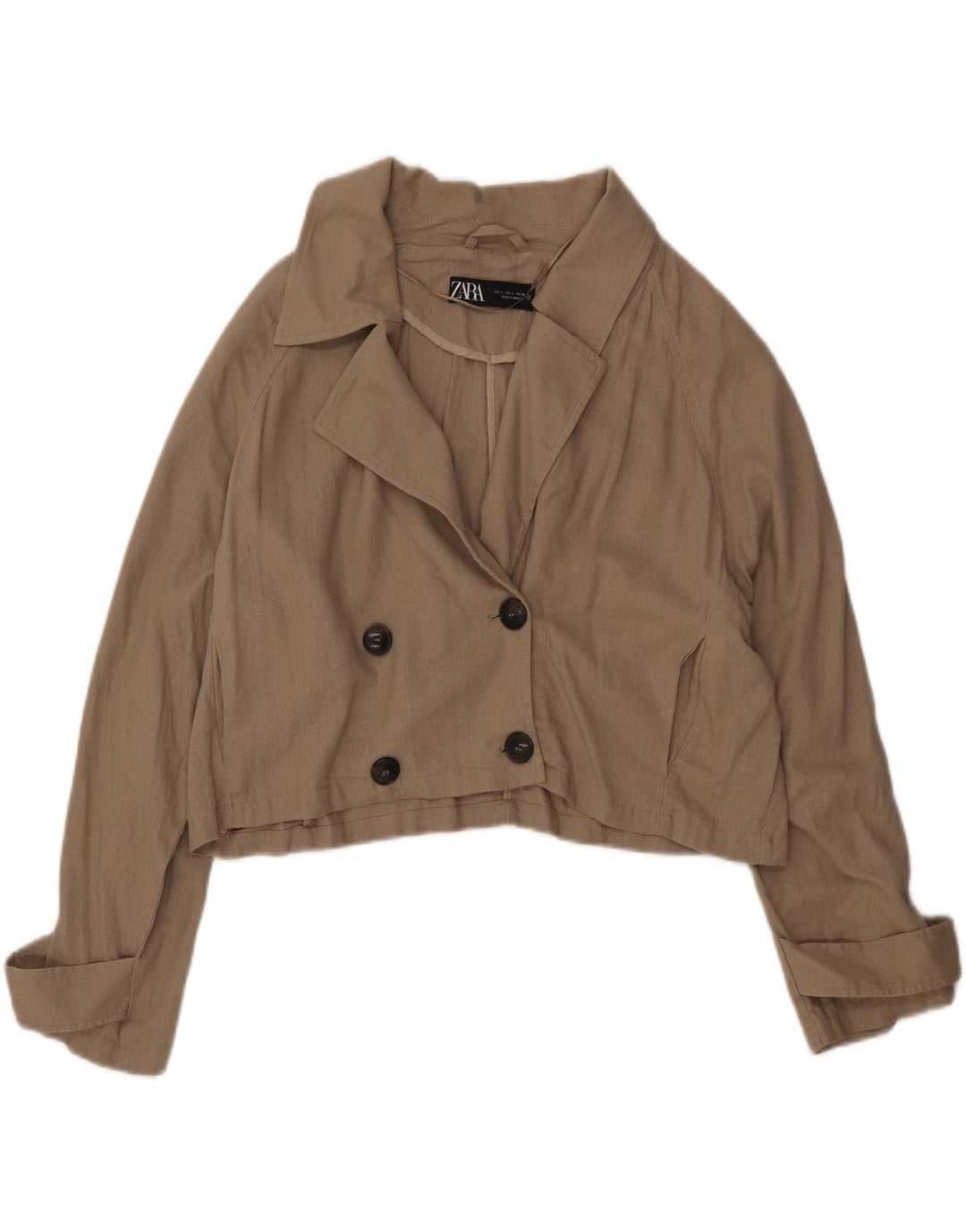 Damska marynarka Zara Crop Oversize z podwójnymi piersiami, UK 16, duża, khaki
