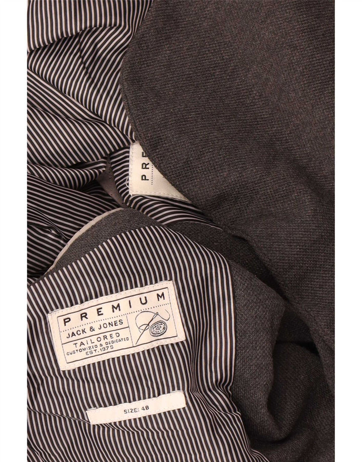 Męska marynarka Jack & Jones zapinana na 2 guziki, EU 48, średnioszary poliester