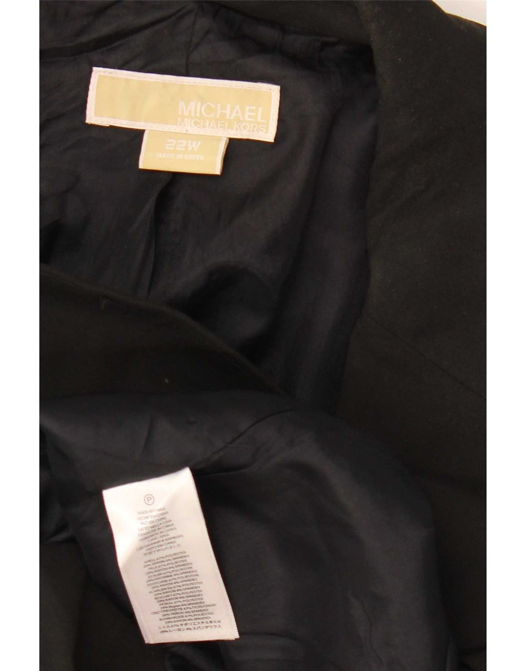 Michael Kors Damska marynarka zapinana na 1 guzik US 22 3XL Czarny Poliester Modern