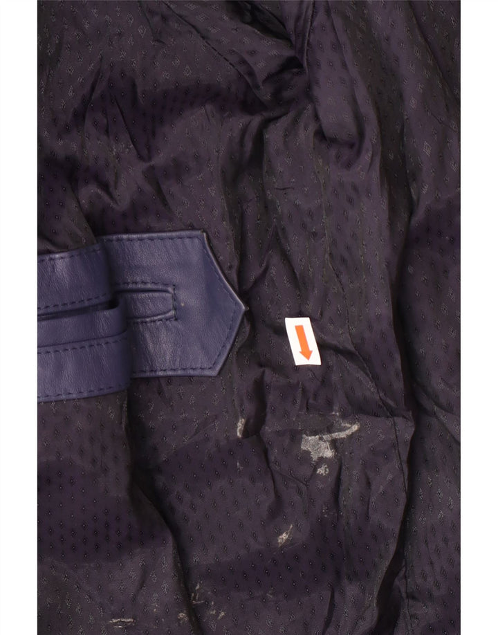 Vintage damska kurtka skórzana Bomber UK 14, średni granat