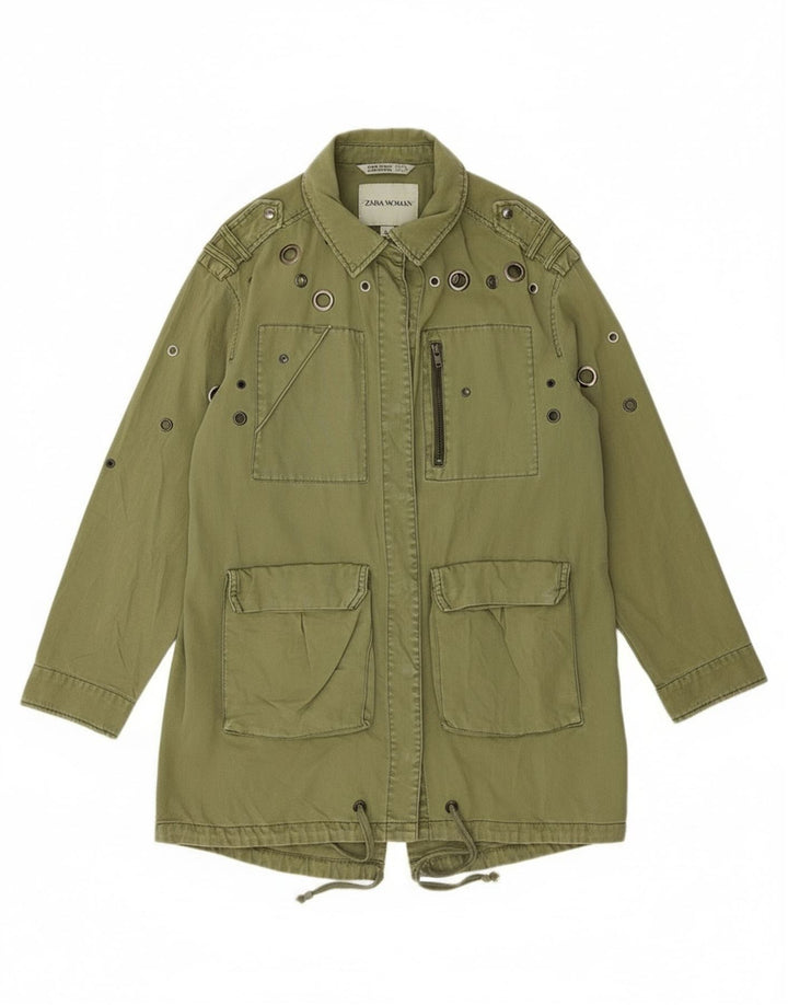 Damska, oversize'owa kurtka wojskowa Zara UK 14, średnia khaki