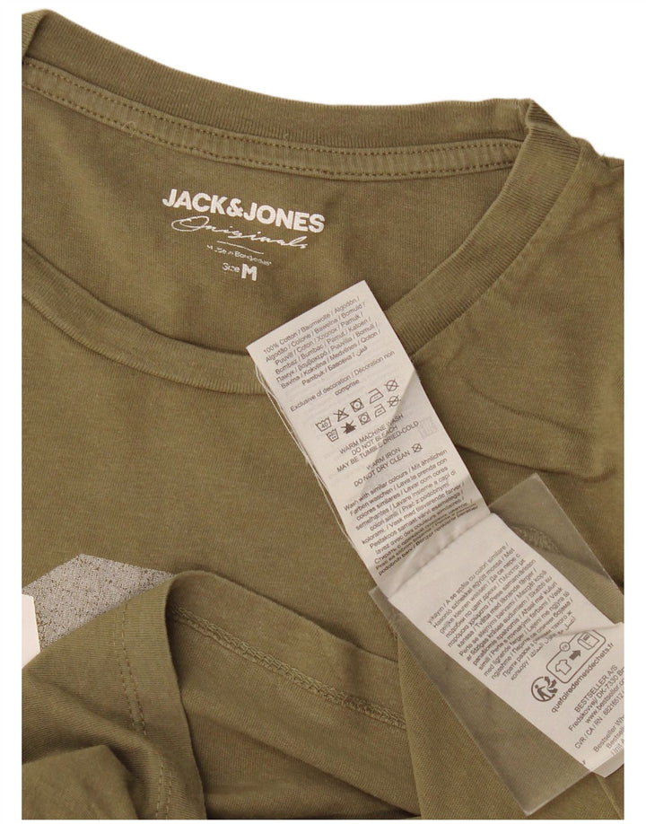 Męska koszulka z grafiką Jack & Jones, średnia, bawełniana khaki