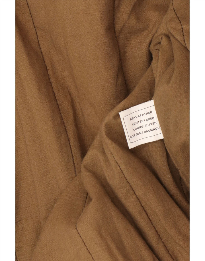 Męska kurtka skórzana Outback UK 42 XL, brązowa skóra