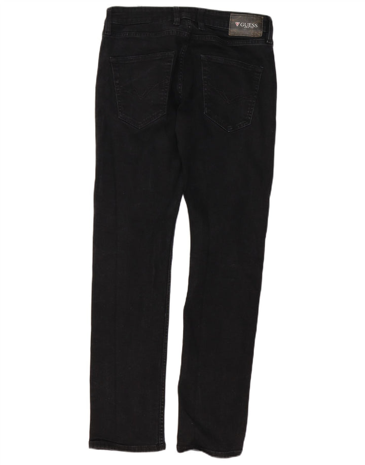 Guess Męskie jeansy slim W30 L31 Czarne bawełniane