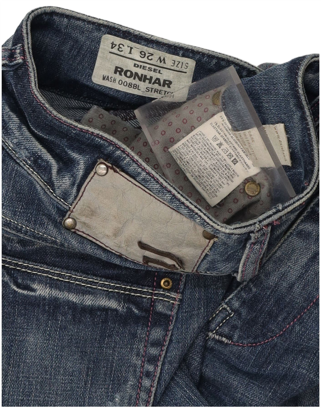 DIESEL Damskie jeansy Ronhar Bootcut W26 L30 Niebieskie bawełniane