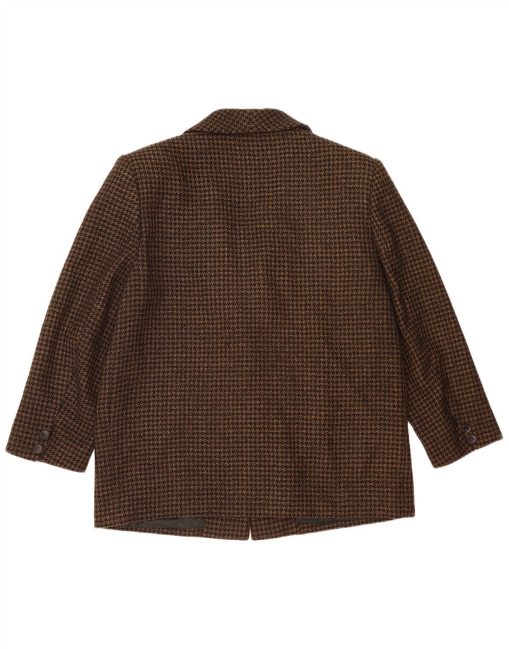 Vintage damska marynarka zapinana na 2 guziki, o luźnym kroju IT 48 XL, czarna pepitka
