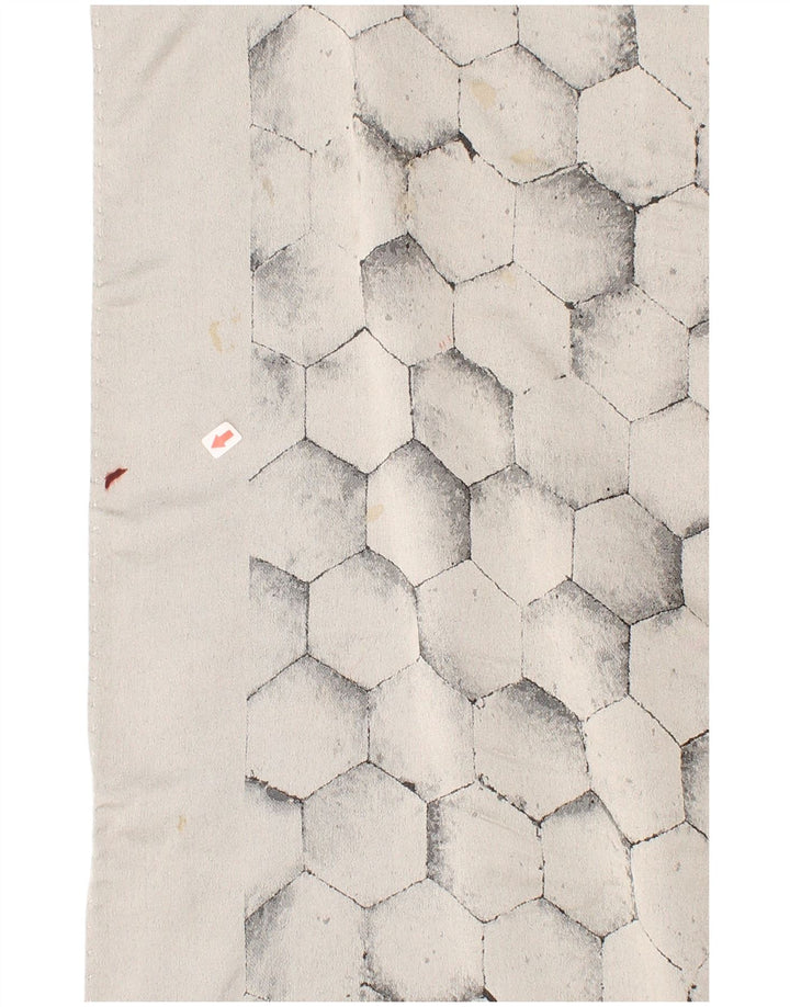 Vintage męski geometryczny prostokątny szalik w jednym rozmiarze, szary, geometryczny klasyczny