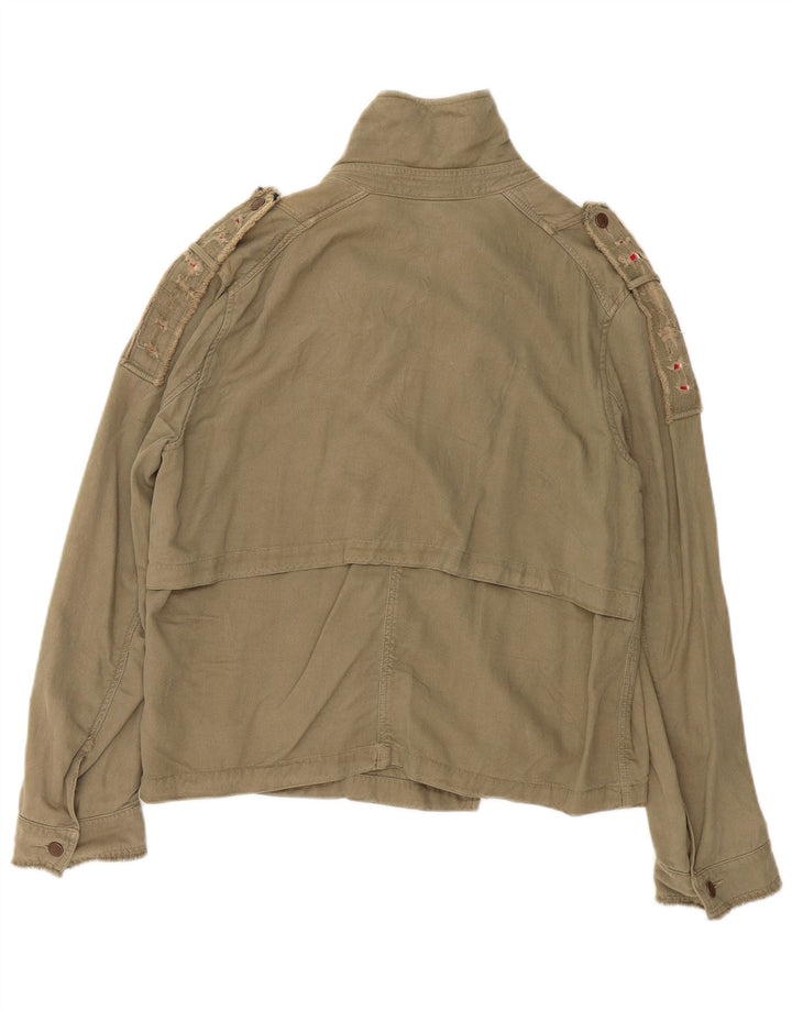 Damska kurtka wojskowa oversize Zara UK 14 Medium Khaki Lyocell