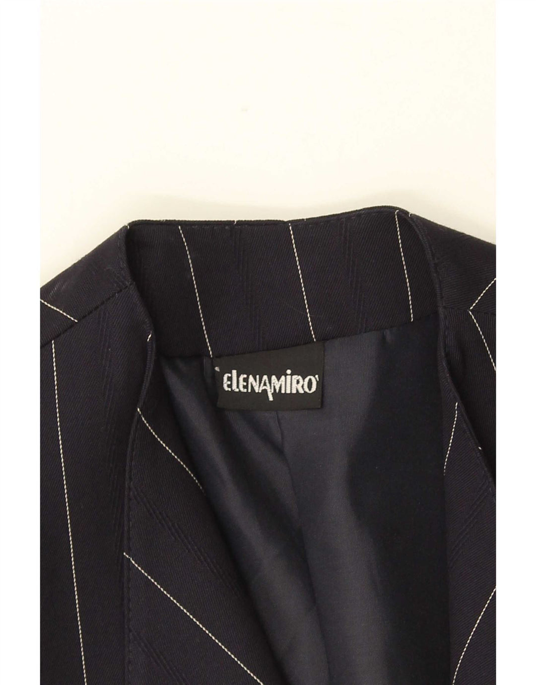Damska marynarka zapinana na 2 guziki ELENA MIRO UK 18 XL, wełniana w granatowe paski
