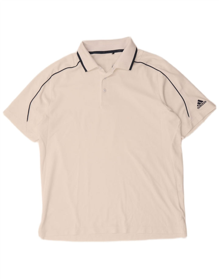 Męska koszulka polo Adidas, duża, biała, z poliestru