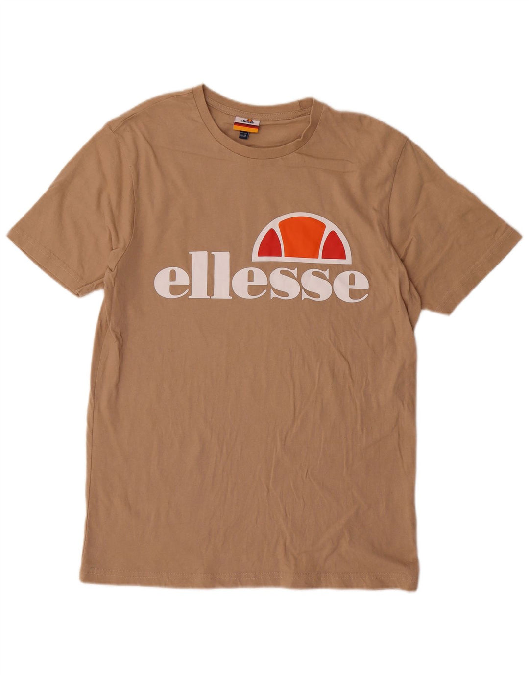 Męska koszulka z grafiką Ellesse Top, średnia beżowa bawełna