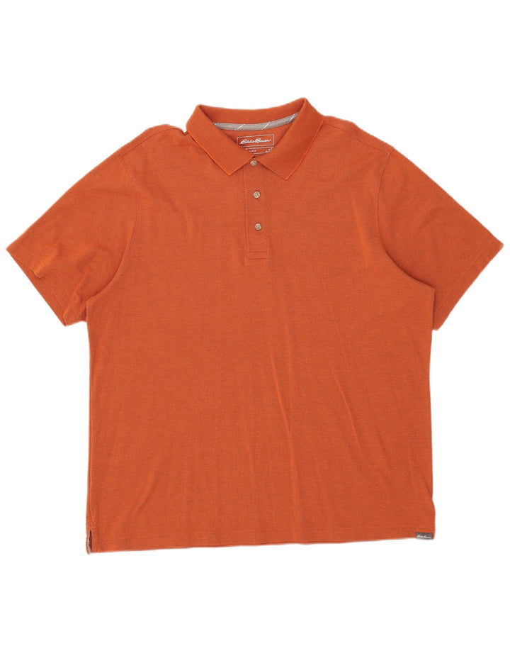 Męska koszulka polo Eddie Bauer, duża, pomarańczowa, bawełniana