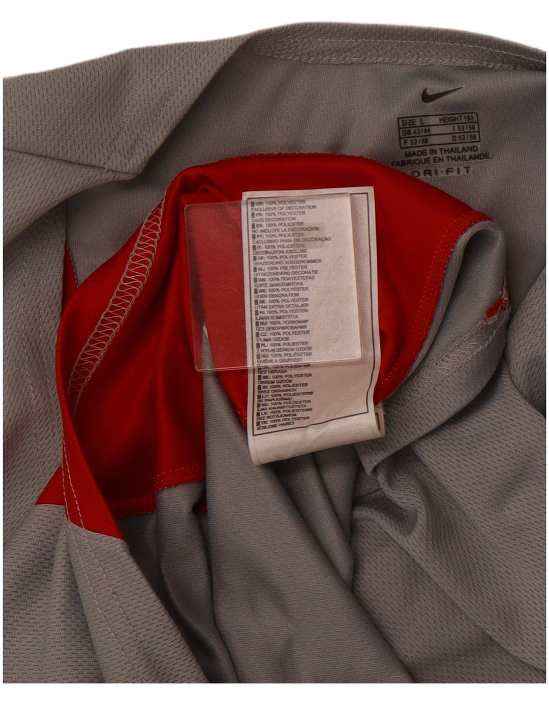 Męska kamizelka NIKE Dri Fit UK 42/44, duży szary poliester z blokami kolorów