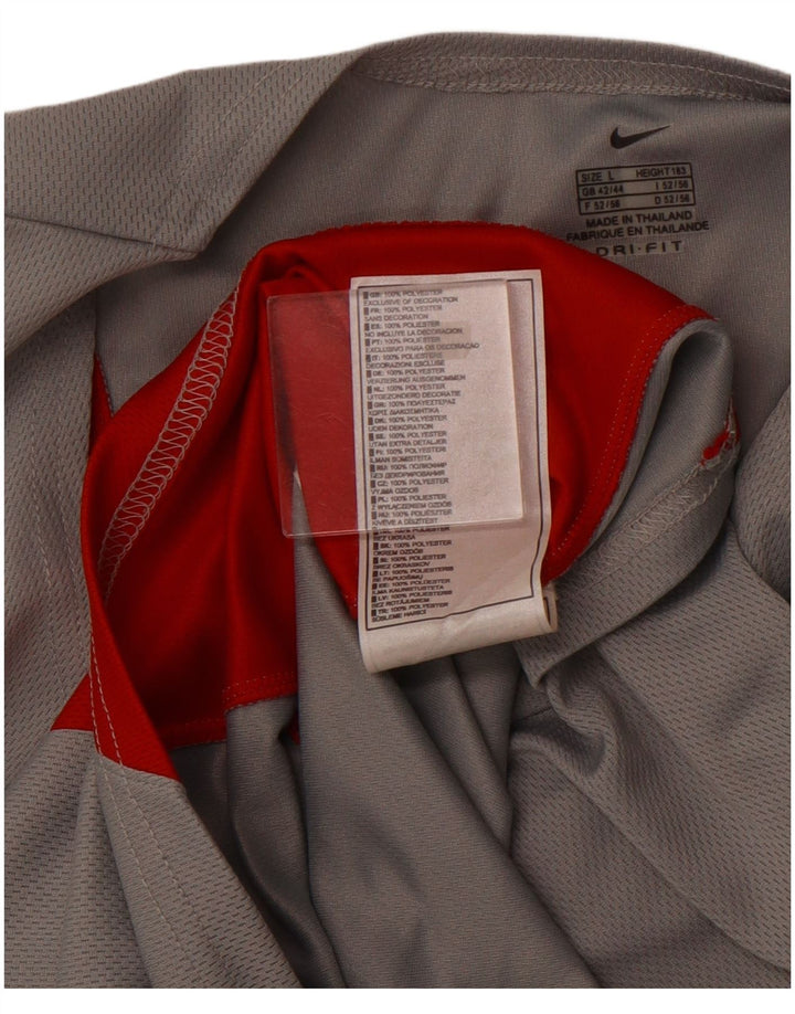 Męska kamizelka NIKE Dri Fit UK 42/44, duży szary poliester z blokami kolorów