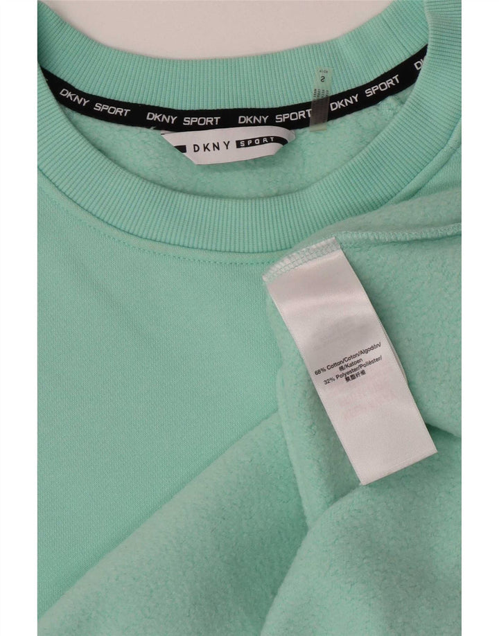 Damska bluza oversize Dkny Crop UK 10, mała, turkusowa bawełna