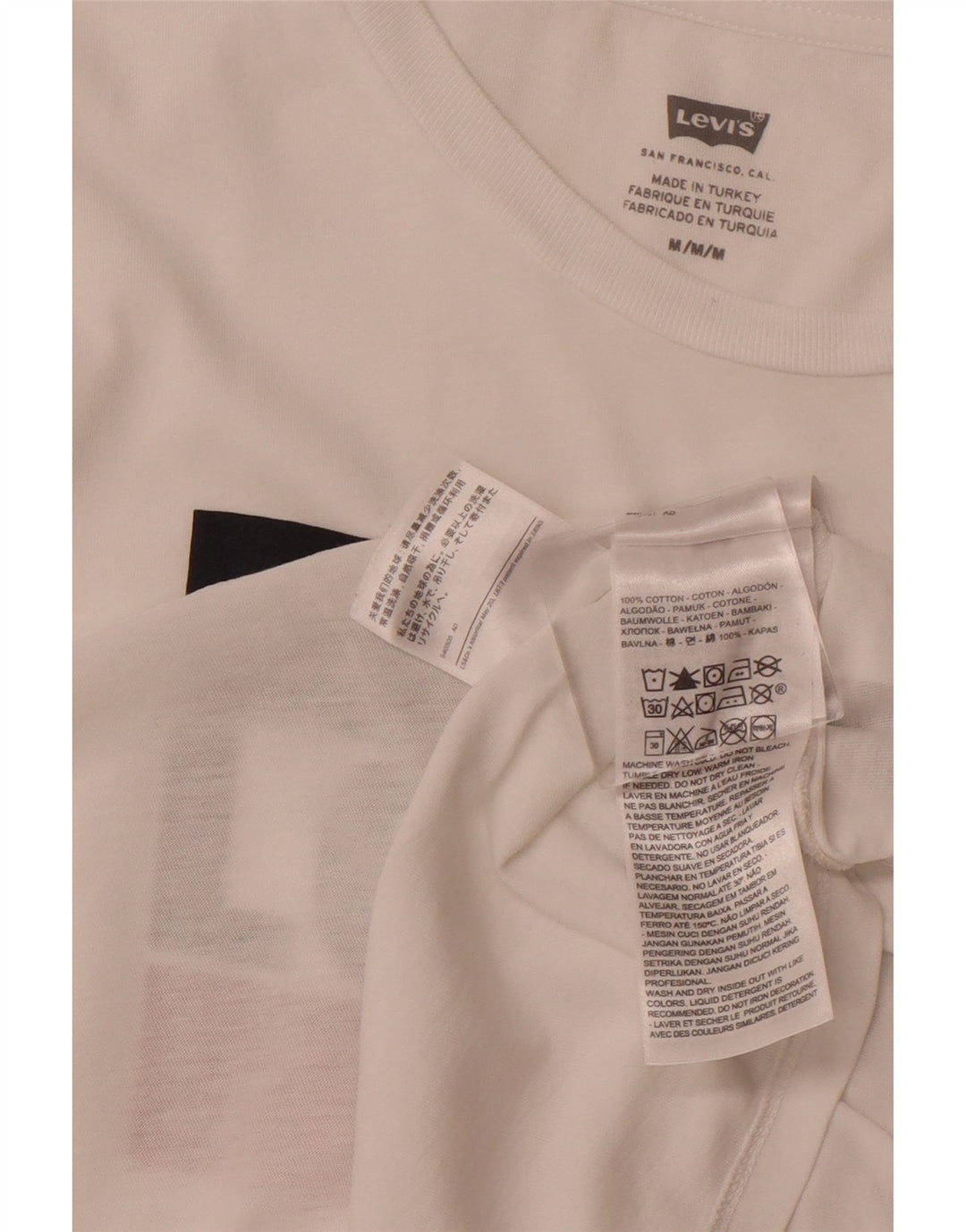 Damska koszulka z grafiką LEVI'S Top UK 12 Średnia biała bawełna