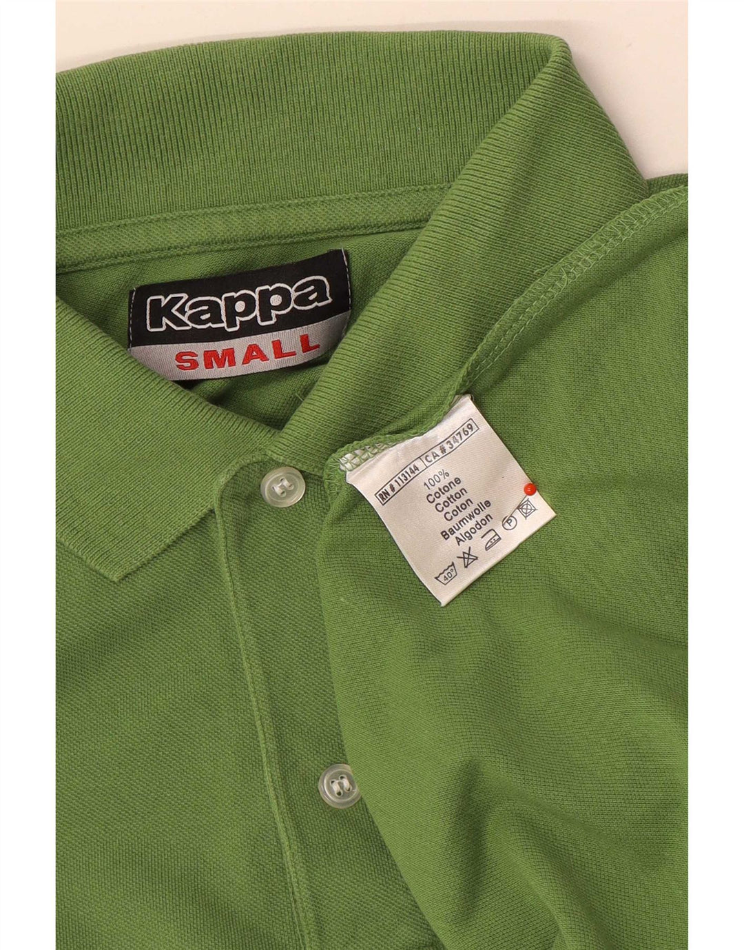 Męska koszulka polo Kappa, mała, zielona, bawełniana
