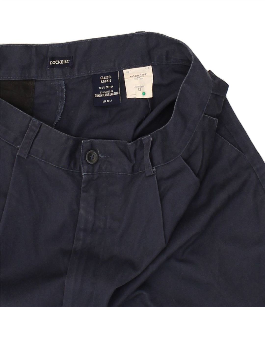 DOCKERS Womens Chino Shorts UK 12 Medium W30 Navy Blue Cotton Vintage Dockers and Second-Hand Dockers from Messina Hembry 