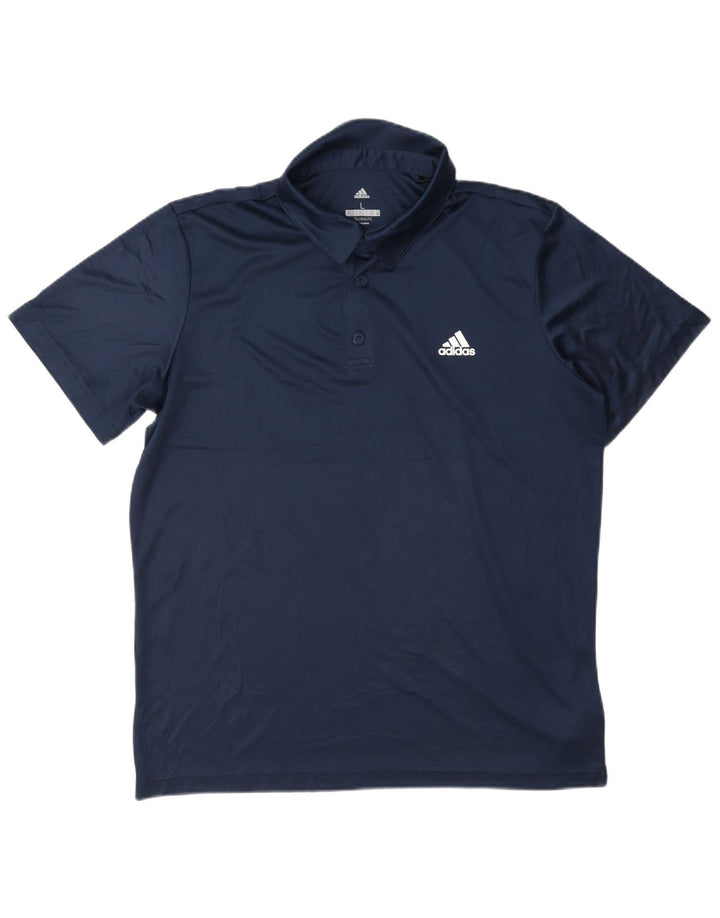 Męska koszulka polo Adidas Climalite, duża, granatowa, z poliestru