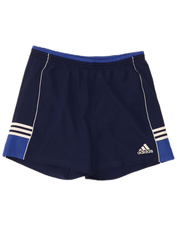 Męskie spodenki sportowe Adidas, duże, granatowe, z blokami kolorów, poliestrowe