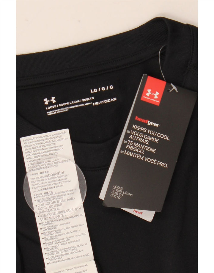 Męski t-shirt Under Armour Heat Gear, duży, czarny, poliestrowy