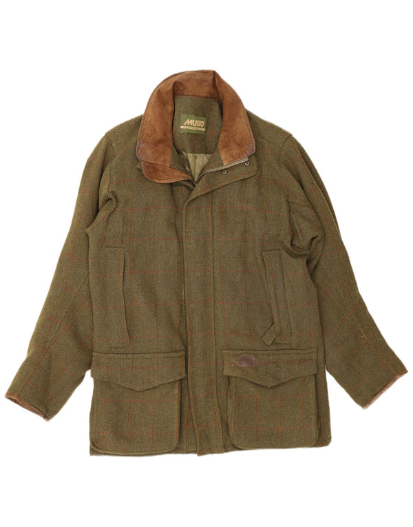 Męska kurtka użytkowa Musto Performance UK 38 Medium Khaki w kratkę New Wool