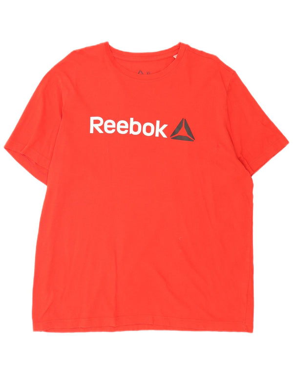 Męska koszulka Reebok z grafiką Top XL, czerwona, bawełniana
