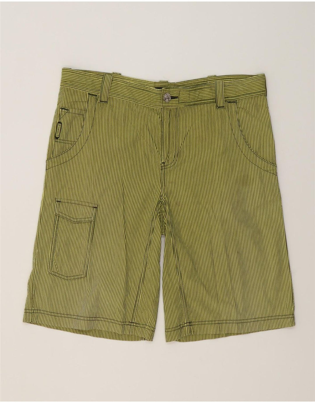 Męskie spodenki cargo Armani EU 48 Medium W36, zielone, bawełniane w prążki