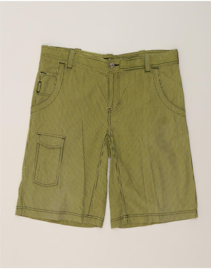 Męskie spodenki cargo Armani EU 48 Medium W36, zielone, bawełniane w prążki