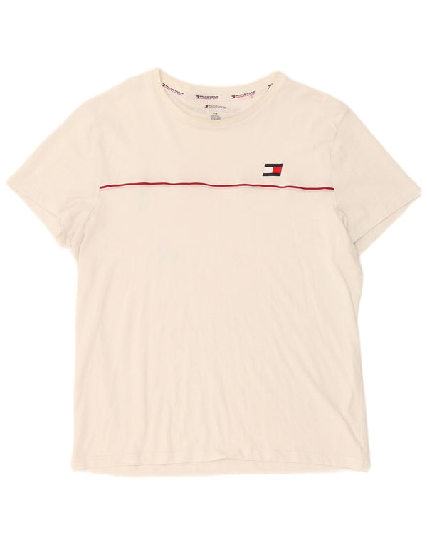 T-shirt męski Tommy Hilfiger, duży, biały, bawełniany