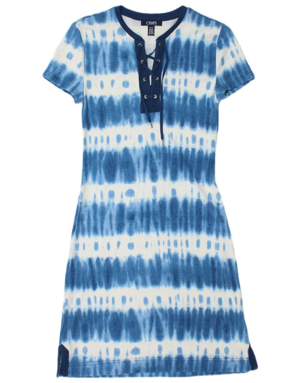 Damska sukienka T-shirt Chaps UK 8 Small Blue Tie Dye Cotton