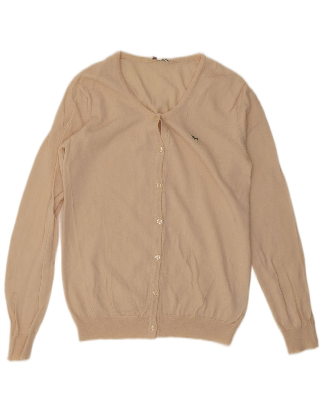 Lacoste Damski sweter rozpinany, rozmiar 42, duży, beżowy, nowa wełna