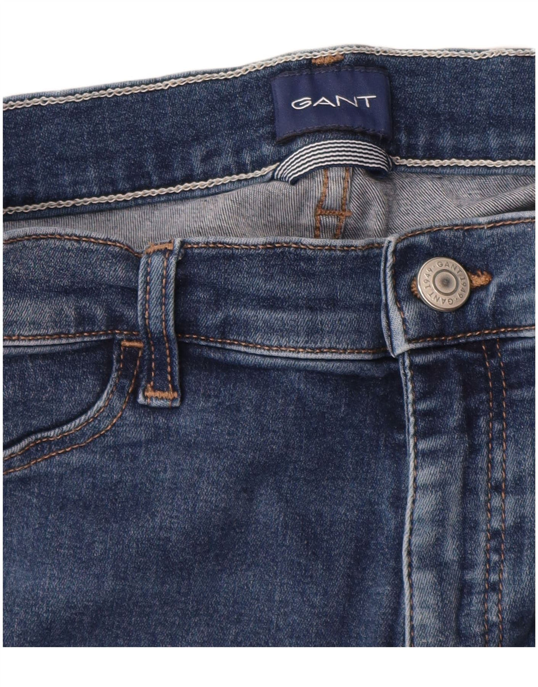 Damskie jeansy skinny Gant, średnie W28 L30, niebieskie, bawełniane