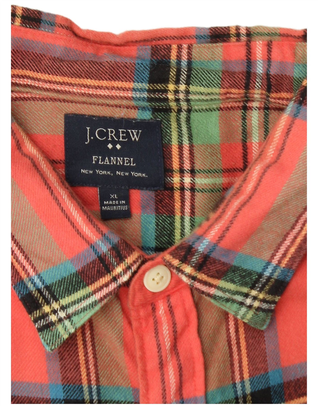 J. Crew Męska koszula flanelowa XL w różową kratkę, bawełniana
