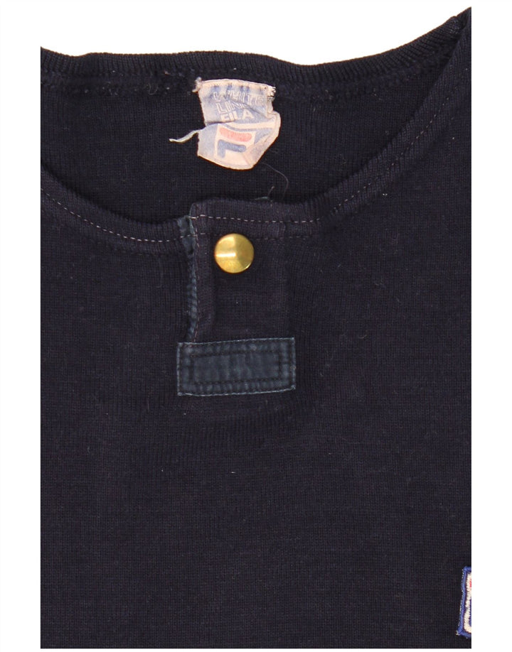 FILA Męski sweter z dekoltem w łódkę, mały, granatowy