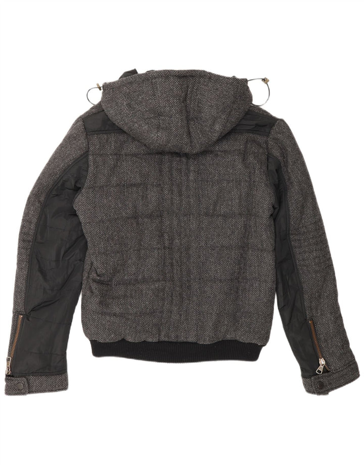 Męska ocieplana kurtka z kapturem X-Cape UK 42 XL Szara, dziewicza wełna w jodełkę