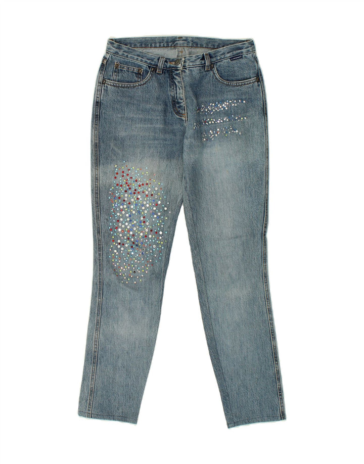 CAPPOPERA Womens Slim Jeans IT 42 Medium W30 L29 Blue Spotted Cotton Vintage Cappopera and Second-Hand Cappopera from Messina Hembry 