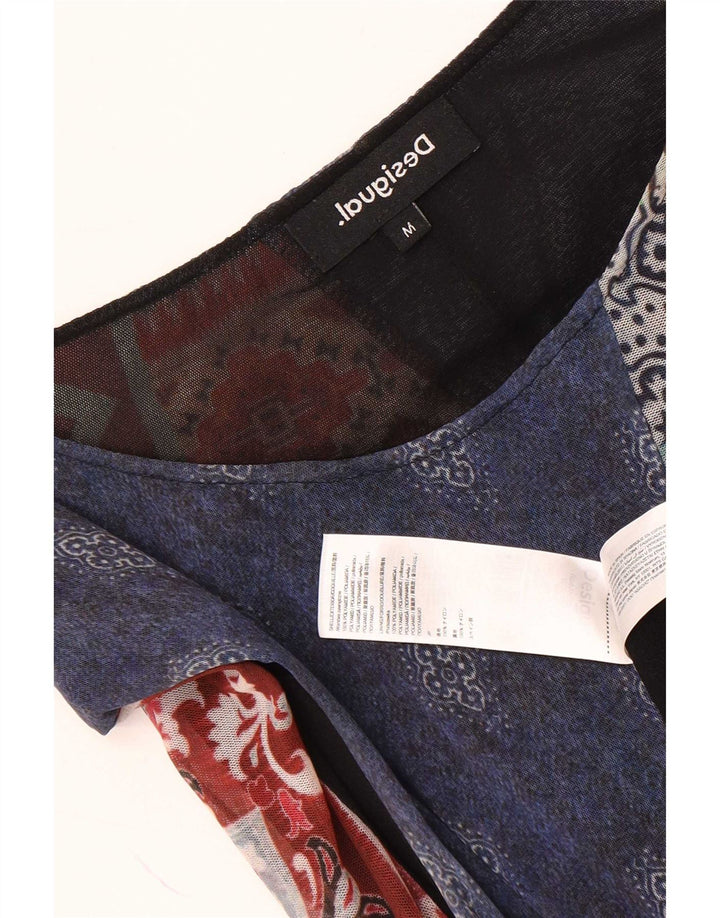 Desigual damska asymetryczna sukienka UK 12 średnia wielobarwna paisley