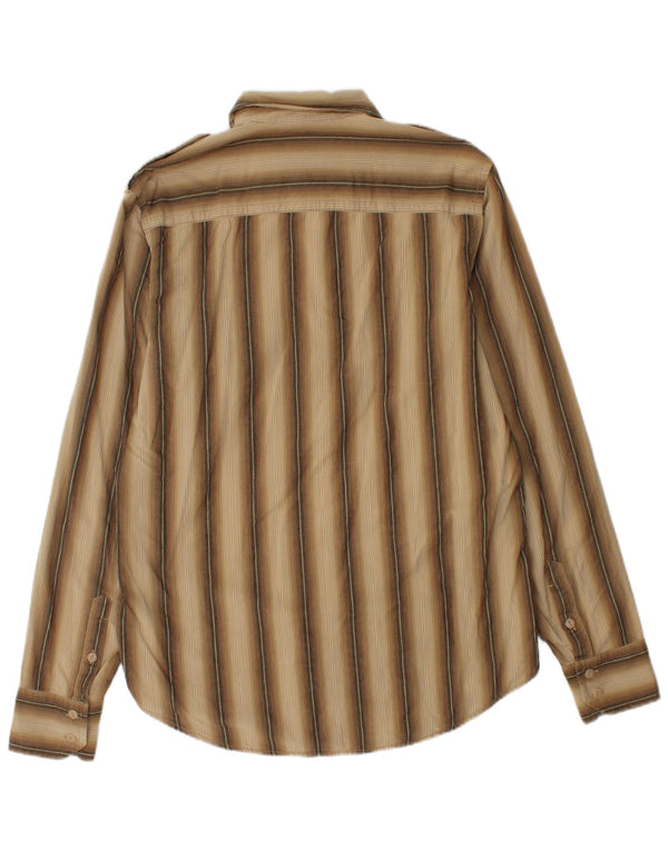 Koszula flanelowa męska Calvin Klein Jeans w średnie beżowe paski, bawełniana