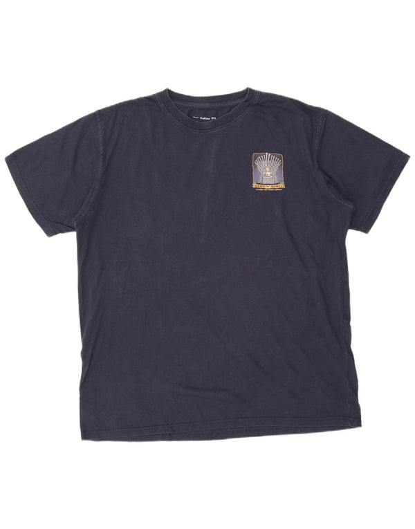 Męska koszulka graficzna WEIRD FISH Top 2XL, granatowa, bawełniana