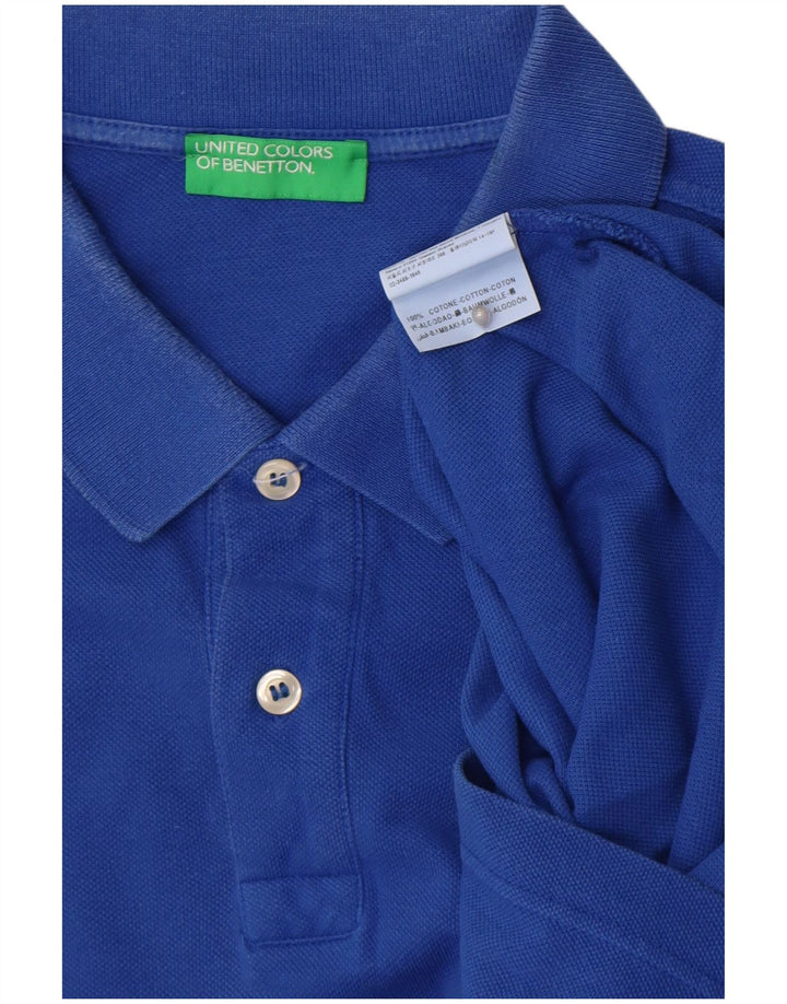 Męska koszulka polo BENETTON, duża, niebieska, bawełniana