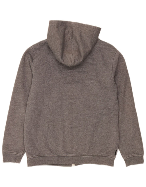 Billabong Boys Graphic Zip Hoodie Sweater 15-16 Years Grey Polyester