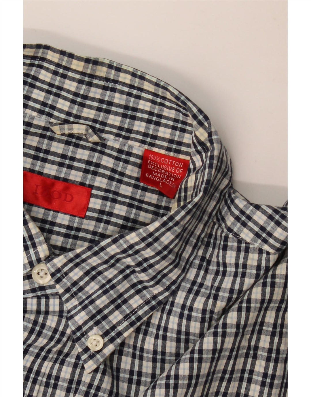 IZOD Męska koszula z krótkim rękawem, duża, granatowa, bawełniana w kratę