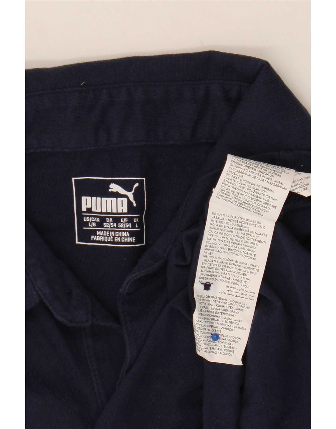 Męska koszulka polo Puma z grafiką, duża, granatowa, bawełniana
