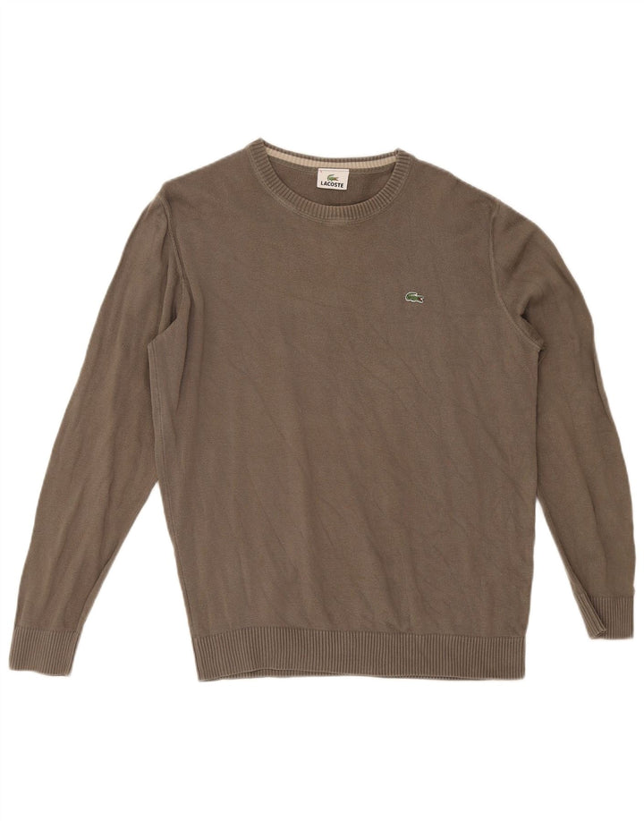 Męski sweter Lacoste z okrągłym dekoltem, rozmiar 5, duży khaki