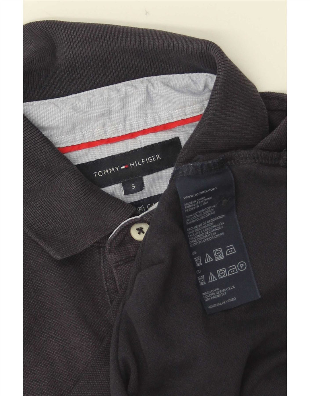 Męska koszulka polo Tommy Hilfiger, mała, granatowa, bawełniana