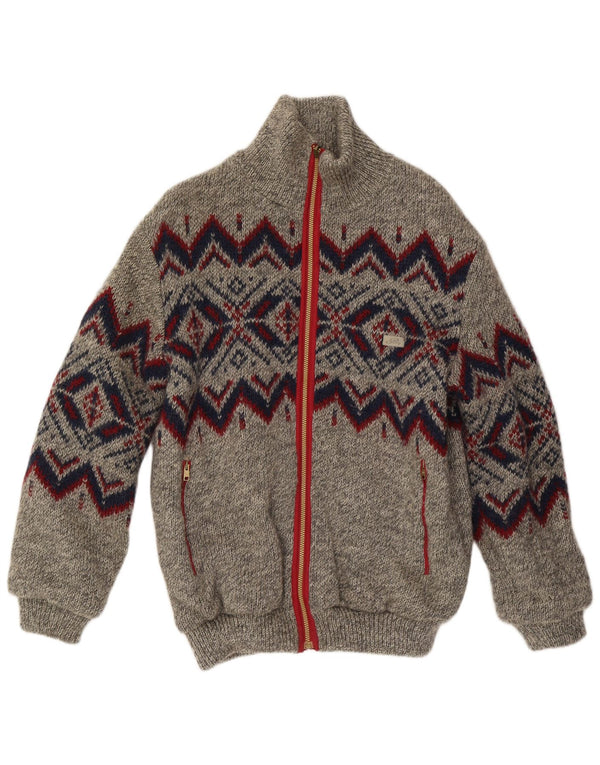 Dwustronna kurtka męska Silvy UK 40, duża, szara, geometryczna