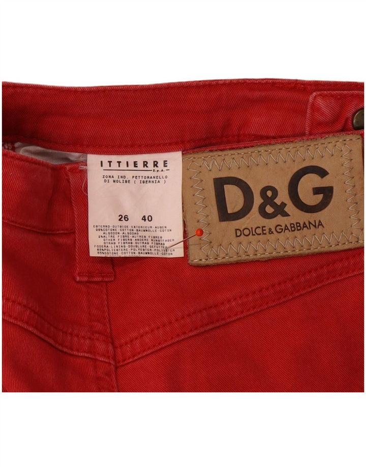 DOLCE & GABBANA Womens Ittierre Straight Jeans IT 40 Small W26 L28 Red