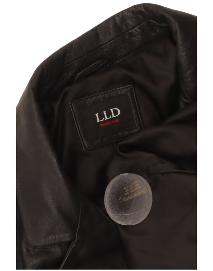 LLD Męska kurtka skórzana UK 38 Średnia czarna skóra