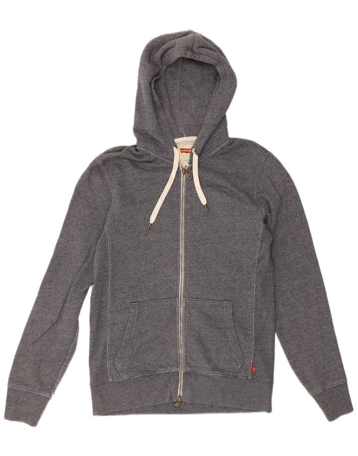 Męski sweter z kapturem i zamkiem błyskawicznym Levi's, mały, szary, bawełniany